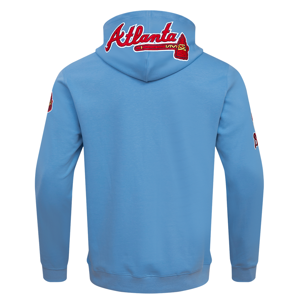 MLB ATLANTA BRAVES CLASSIC CHENILLE MEN'S PULLOVER HOODIE (UNIVERSITY BLUE)