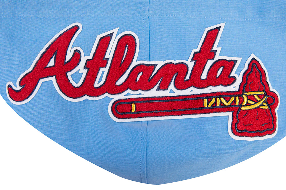 MLB ATLANTA BRAVES CLASSIC CHENILLE MEN'S PULLOVER HOODIE (UNIVERSITY BLUE)