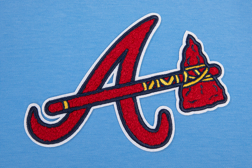 MLB ATLANTA BRAVES CLASSIC CHENILLE MEN'S PULLOVER HOODIE (UNIVERSITY BLUE)