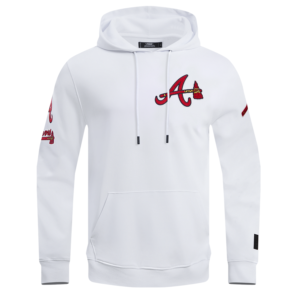 MLB ATLANTA BRAVES CLASSIC CHENILLE CHANDAIL À CAPUCHON POUR HOMME (BLANC)