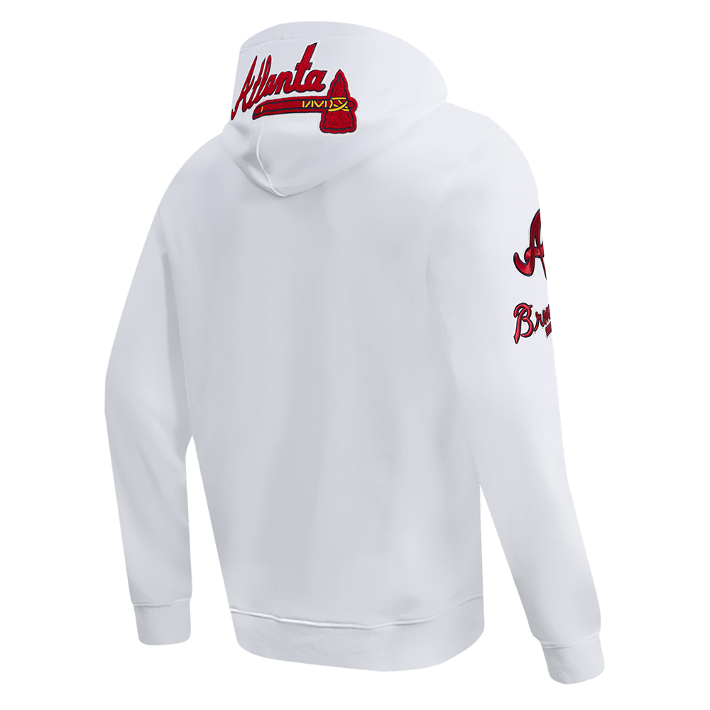MLB ATLANTA BRAVES CLASSIC CHENILLE CHANDAIL À CAPUCHON POUR HOMME (BLANC)