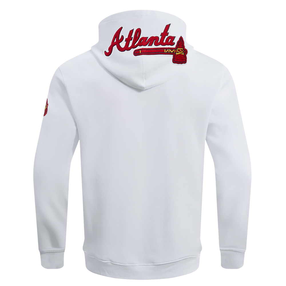 MLB ATLANTA BRAVES CLASSIC CHENILLE CHANDAIL À CAPUCHON POUR HOMME (BLANC)
