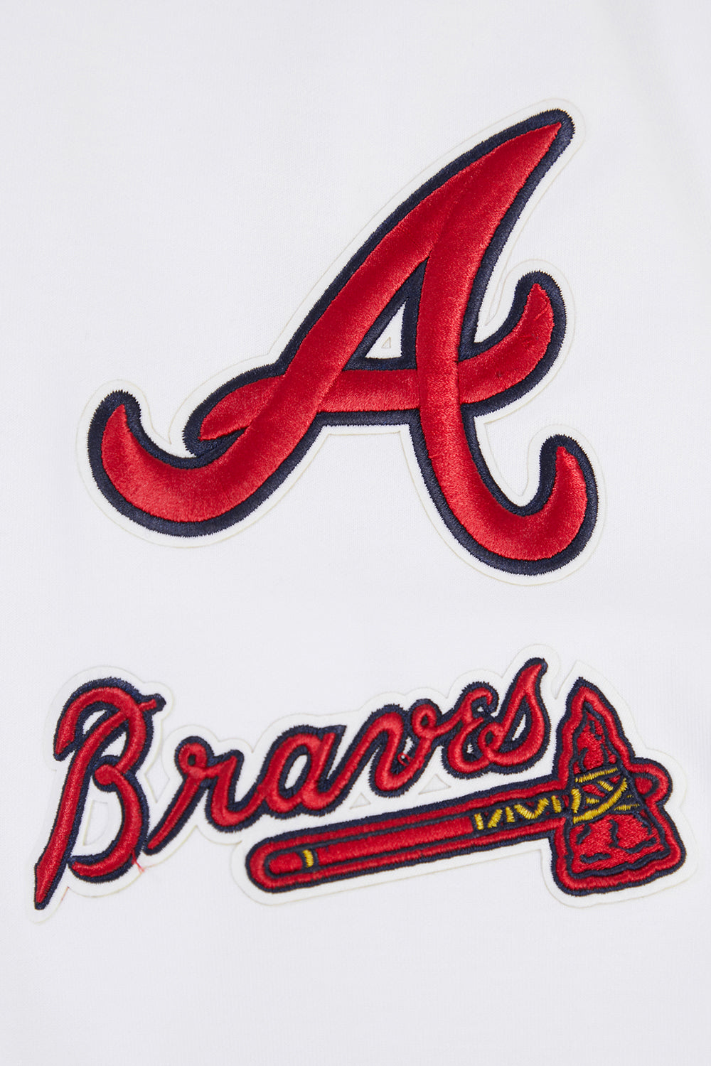 MLB ATLANTA BRAVES CLASSIC CHENILLE CHANDAIL À CAPUCHON POUR HOMME (BLANC)