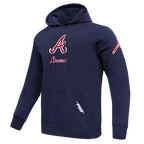 MLB ATLANTA BRAVES CLASSIC CHENILLE MEN'S DK PO HOODIE (MIDNIGHT NAVY)