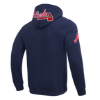 MLB ATLANTA BRAVES CLASSIC CHENILLE MEN'S DK PO HOODIE (MIDNIGHT NAVY)