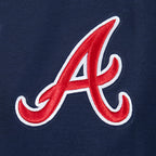 MLB ATLANTA BRAVES CLASSIC CHENILLE MEN'S DK PO HOODIE (MIDNIGHT NAVY)
