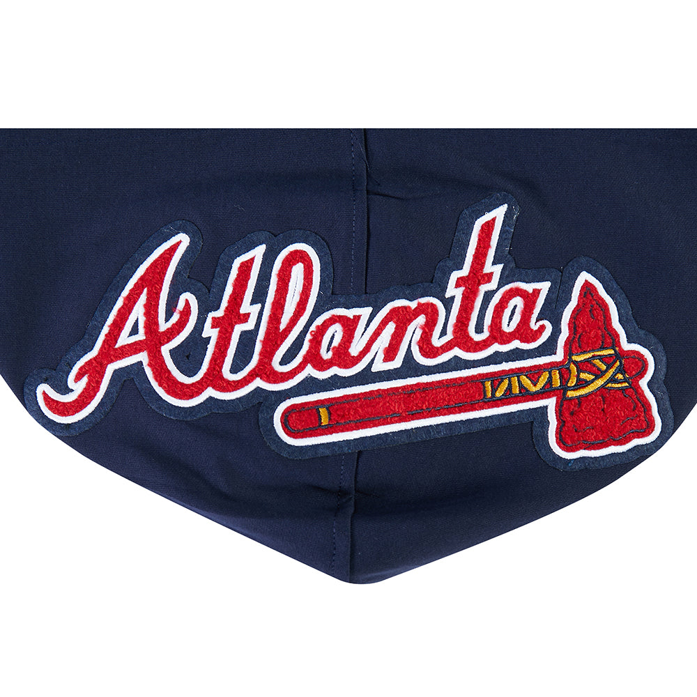 MLB ATLANTA BRAVES CLASSIC CHENILLE MEN'S DK PO HOODIE (MIDNIGHT NAVY)