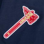 MLB ATLANTA BRAVES CLASSIC CHENILLE MEN'S DK PO HOODIE (MIDNIGHT NAVY)