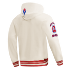 MLB ATLANTA BRAVES RETRO CLASSICS MEN'S RIB FLC PO HOODIE (EGGSHELL/ RED)