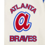 MLB ATLANTA BRAVES RETRO CLASSICS MEN'S RIB FLC PO HOODIE (EGGSHELL/ RED)
