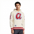 MLB ATLANTA BRAVES RETRO CLASSICS MEN'S RIB FLC PO HOODIE (EGGSHELL/ RED)