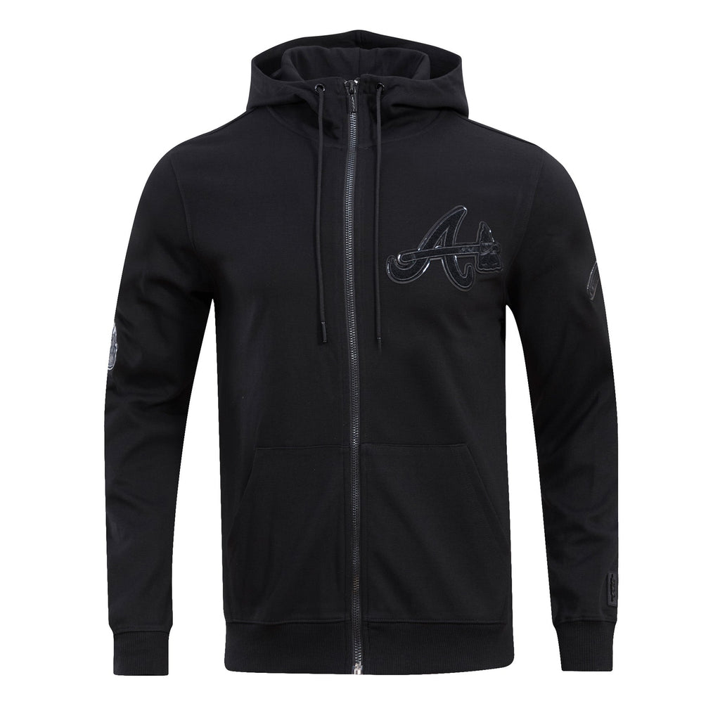 MLB ATLANTA BRAVES TRIPLE BLACK ZIPPER HOODIE  (BLACK)