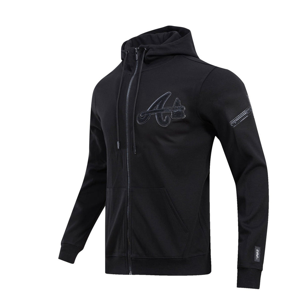 MLB ATLANTA BRAVES TRIPLE BLACK ZIPPER HOODIE  (BLACK)