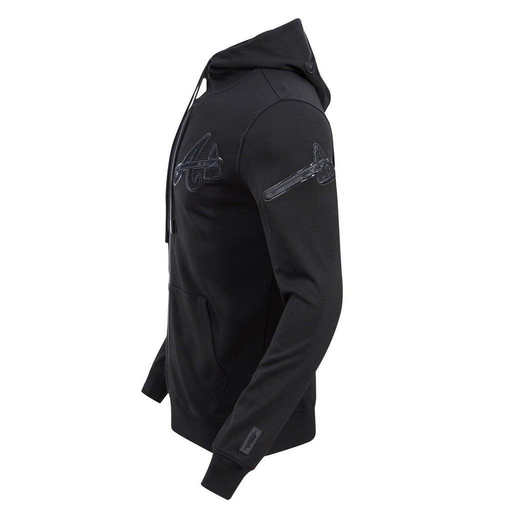 MLB ATLANTA BRAVES TRIPLE BLACK ZIPPER HOODIE  (BLACK)