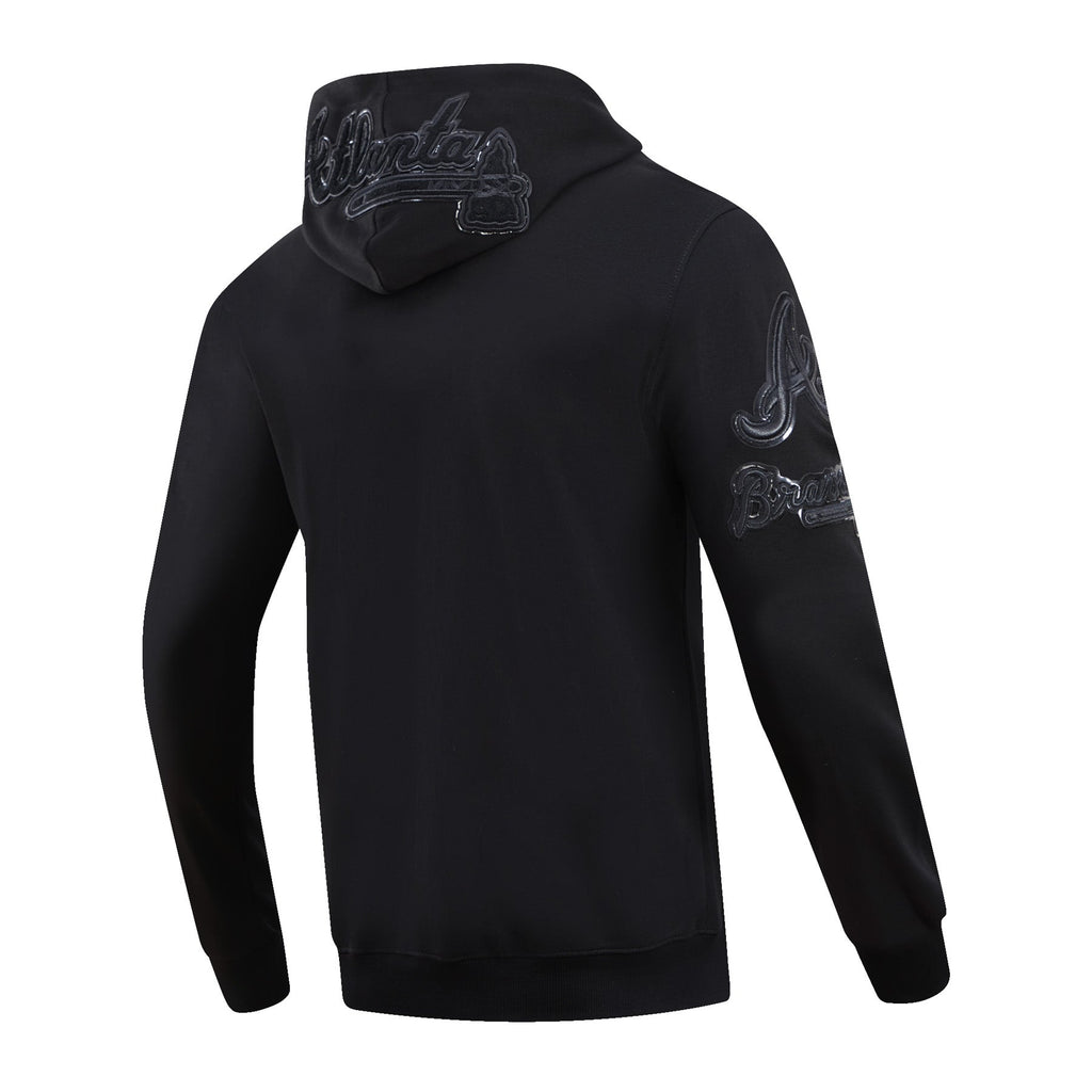 MLB ATLANTA BRAVES TRIPLE BLACK ZIPPER HOODIE  (BLACK)