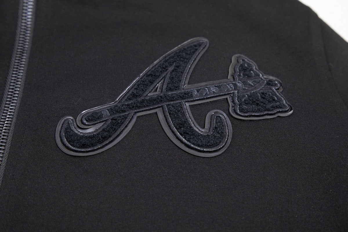 MLB ATLANTA BRAVES TRIPLE BLACK ZIPPER HOODIE  (BLACK)