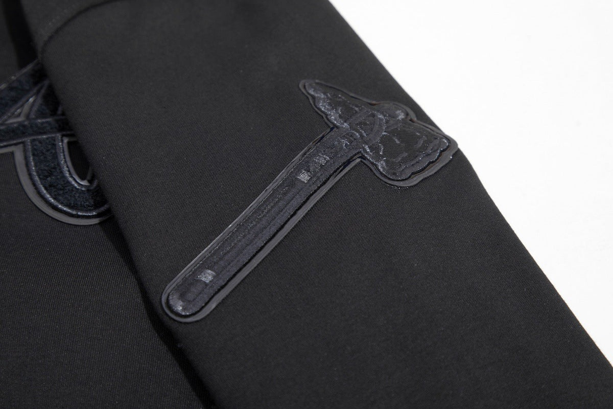 MLB ATLANTA BRAVES TRIPLE BLACK ZIPPER HOODIE  (BLACK)