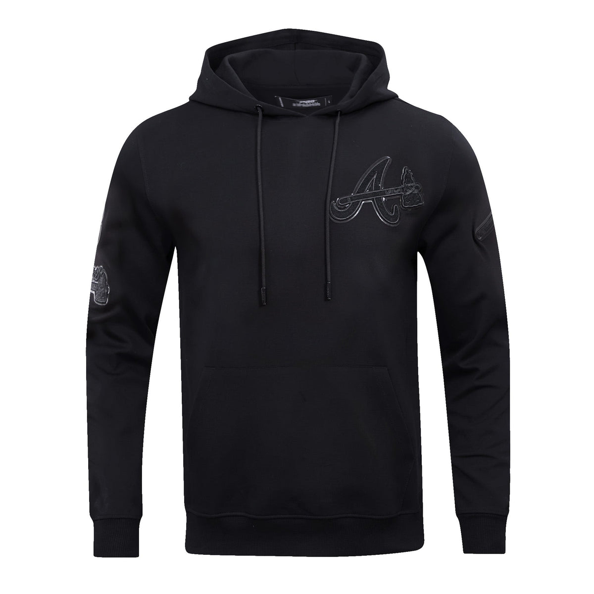 MLB ATLANTA BRAVES TRIPLE BLACK CHANDAIL À CAPUCHON À LOGO (NOIR)