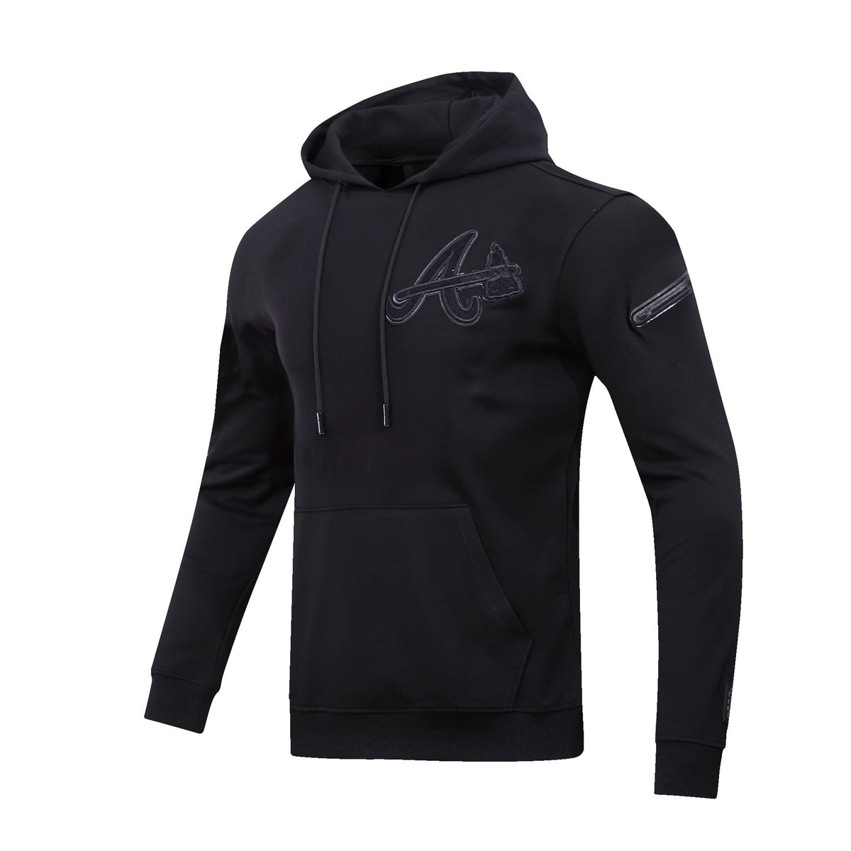 MLB ATLANTA BRAVES TRIPLE BLACK CHANDAIL À CAPUCHON À LOGO (NOIR)