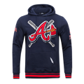 MLB ATLANTA BRAVES MASH UP MEN'S RIB FLC PO HOODIE (MIDNIGHT NAVY/RED/MIDNIGHT NAVY)