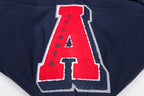 MLB ATLANTA BRAVES MASH UP MEN'S RIB FLC PO HOODIE (MIDNIGHT NAVY/RED/MIDNIGHT NAVY)