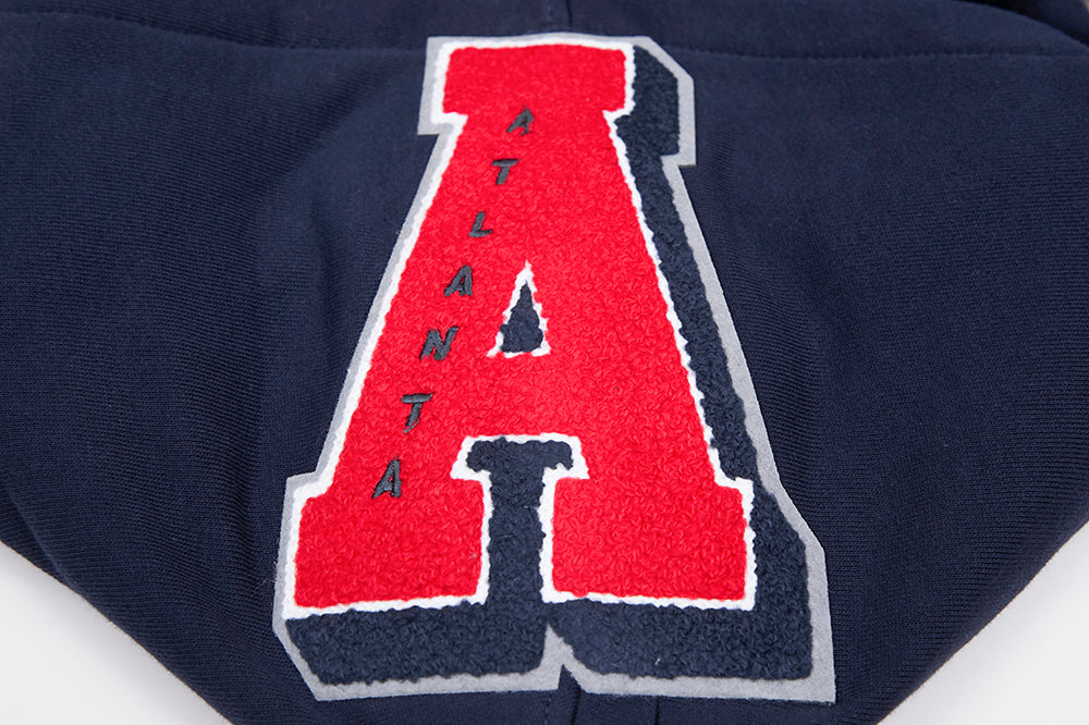 MLB ATLANTA BRAVES MASH UP MEN'S RIB FLC PO HOODIE (MIDNIGHT NAVY/RED/MIDNIGHT NAVY)