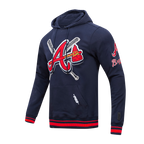 MLB ATLANTA BRAVES MASH UP MEN'S RIB FLC PO HOODIE (MIDNIGHT NAVY/RED/MIDNIGHT NAVY)