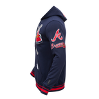 MLB ATLANTA BRAVES MASH UP MEN'S RIB FLC PO HOODIE (MIDNIGHT NAVY/RED/MIDNIGHT NAVY)