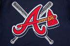 MLB ATLANTA BRAVES MASH UP MEN'S RIB FLC PO HOODIE (MIDNIGHT NAVY/RED/MIDNIGHT NAVY)