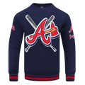 MLB ATLANTA BRAVES MASH UP MEN'S RIB FLC CREWNECK (MIDNIGHT NAVY/RED/MIDNIGHT NAVY)