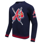 MLB ATLANTA BRAVES MASH UP MEN'S RIB FLC CREWNECK (MIDNIGHT NAVY/RED/MIDNIGHT NAVY)