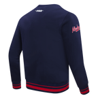 MLB ATLANTA BRAVES MASH UP MEN'S RIB FLC CREWNECK (MIDNIGHT NAVY/RED/MIDNIGHT NAVY)
