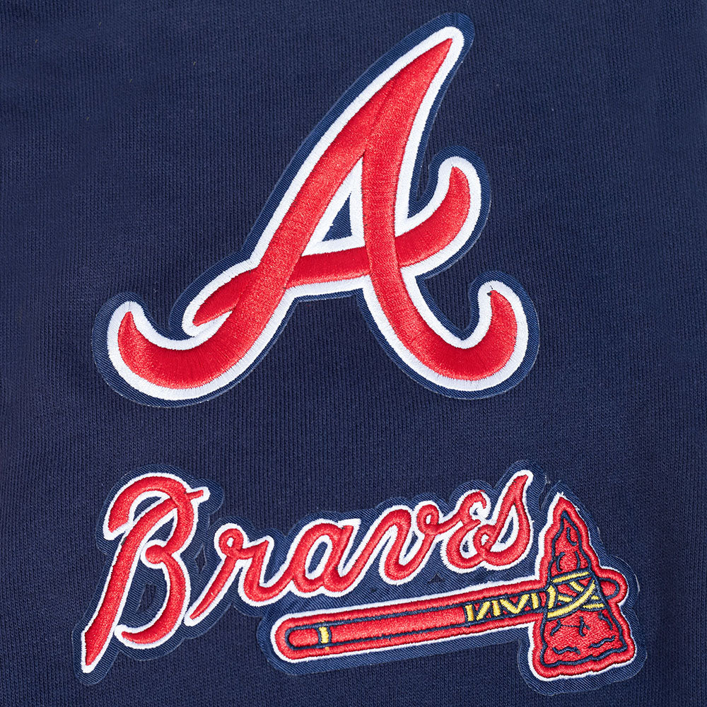 MLB ATLANTA BRAVES MASH UP MEN'S RIB FLC CREWNECK (MIDNIGHT NAVY/RED/MIDNIGHT NAVY)