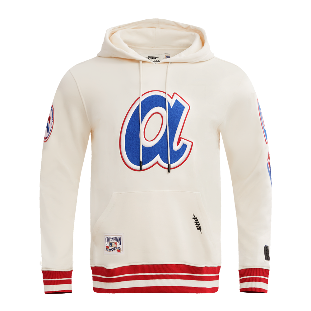 MLB ATLANTA BRAVES RETRO CLASSIC CHANDAIL À CAPUCHON POUR HOMME (COQUILLE D'ŒUF/ROUGE)