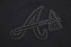 MLB ATLANTA BRAVES NEUTRAL DROP SHOULDER MEN'S PULLOVER HOODIE (BLACK)