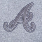 MLB ATLANTA BRAVES NEUTRAL CHANDAIL À CAPUCHON EN MOLLETON À ÉPAULES TOMBANTES POUR HOMME (GRIS CHINÉ FONCÉ)