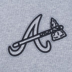 MLB ATLANTA BRAVES NEUTRAL CHANDAIL À CAPUCHON EN MOLLETON À ÉPAULES TOMBANTES POUR HOMME (GRIS CHINÉ FONCÉ)