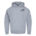 MLB ATLANTA BRAVES NEUTRAL CHANDAIL À CAPUCHON EN MOLLETON À ÉPAULES TOMBANTES POUR HOMME (GRIS CHINÉ FONCÉ)