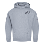 MLB ATLANTA BRAVES NEUTRAL CHANDAIL À CAPUCHON EN MOLLETON À ÉPAULES TOMBANTES POUR HOMME (GRIS CHINÉ FONCÉ)