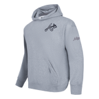 MLB ATLANTA BRAVES NEUTRAL CHANDAIL À CAPUCHON EN MOLLETON À ÉPAULES TOMBANTES POUR HOMME (GRIS CHINÉ FONCÉ)