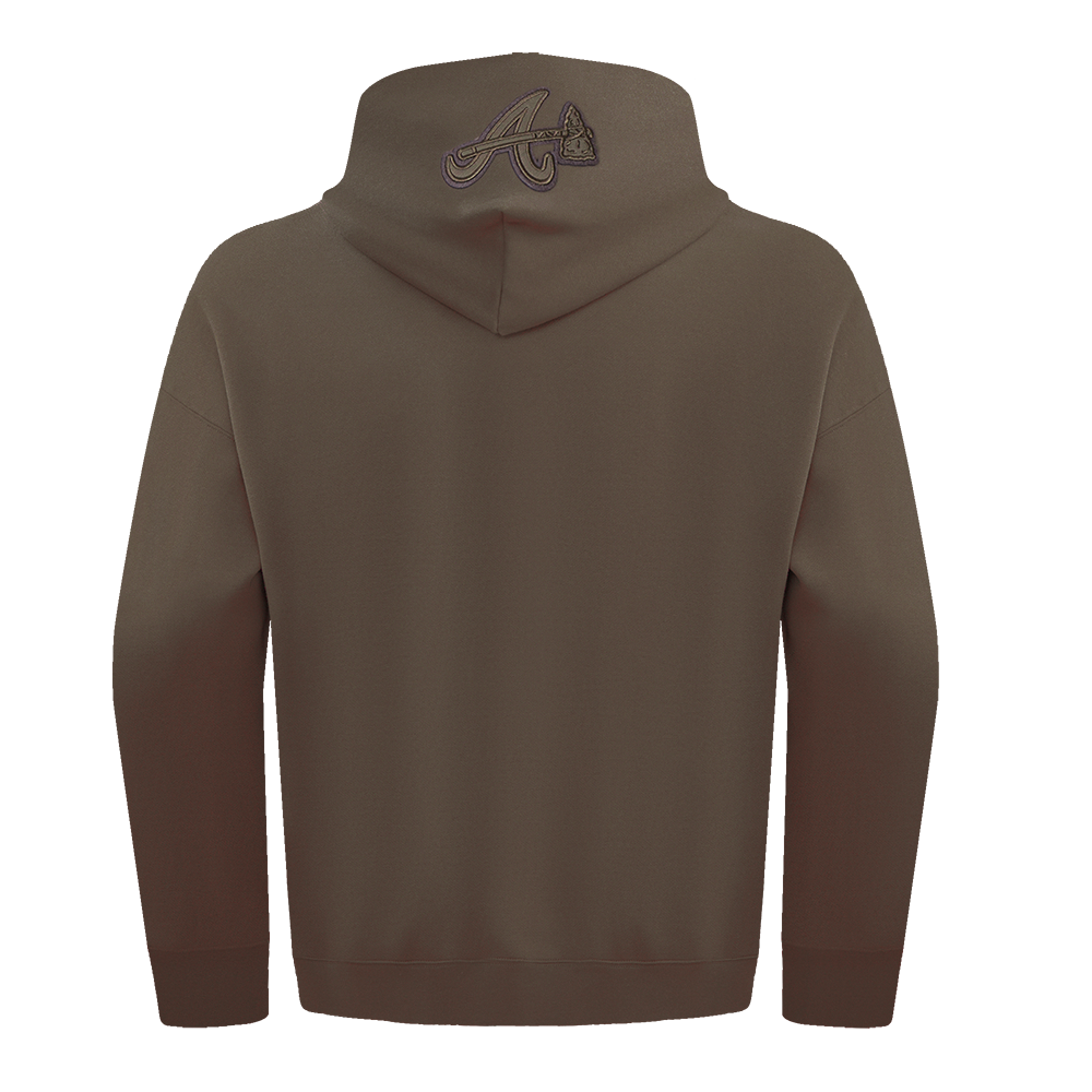 MLB ATLANTA BRAVES NEUTRAL MEN'S  DROP SHOULDER FLC PO HOODIE (DARK TAUPE)