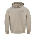 MLB ATLANTA BRAVES NEUTRAL CHANDAIL À CAPUCHON À ÉPAULES TOMBANTES POUR HOMME (TAUPE)