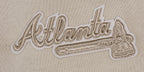 MLB ATLANTA BRAVES NEUTRAL CHANDAIL À CAPUCHON À ÉPAULES TOMBANTES POUR HOMME (TAUPE)