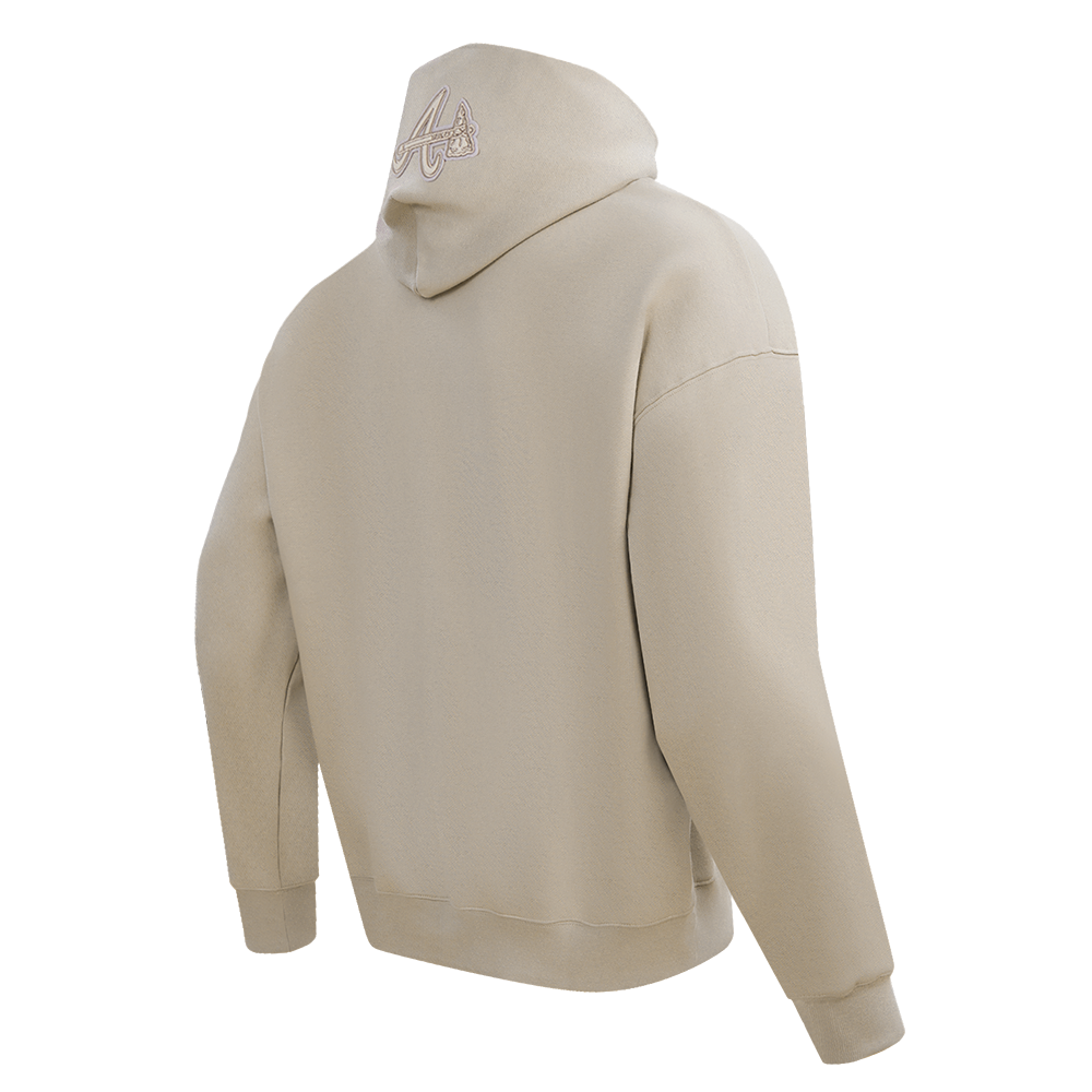 MLB ATLANTA BRAVES NEUTRAL CHANDAIL À CAPUCHON À ÉPAULES TOMBANTES POUR HOMME (TAUPE)