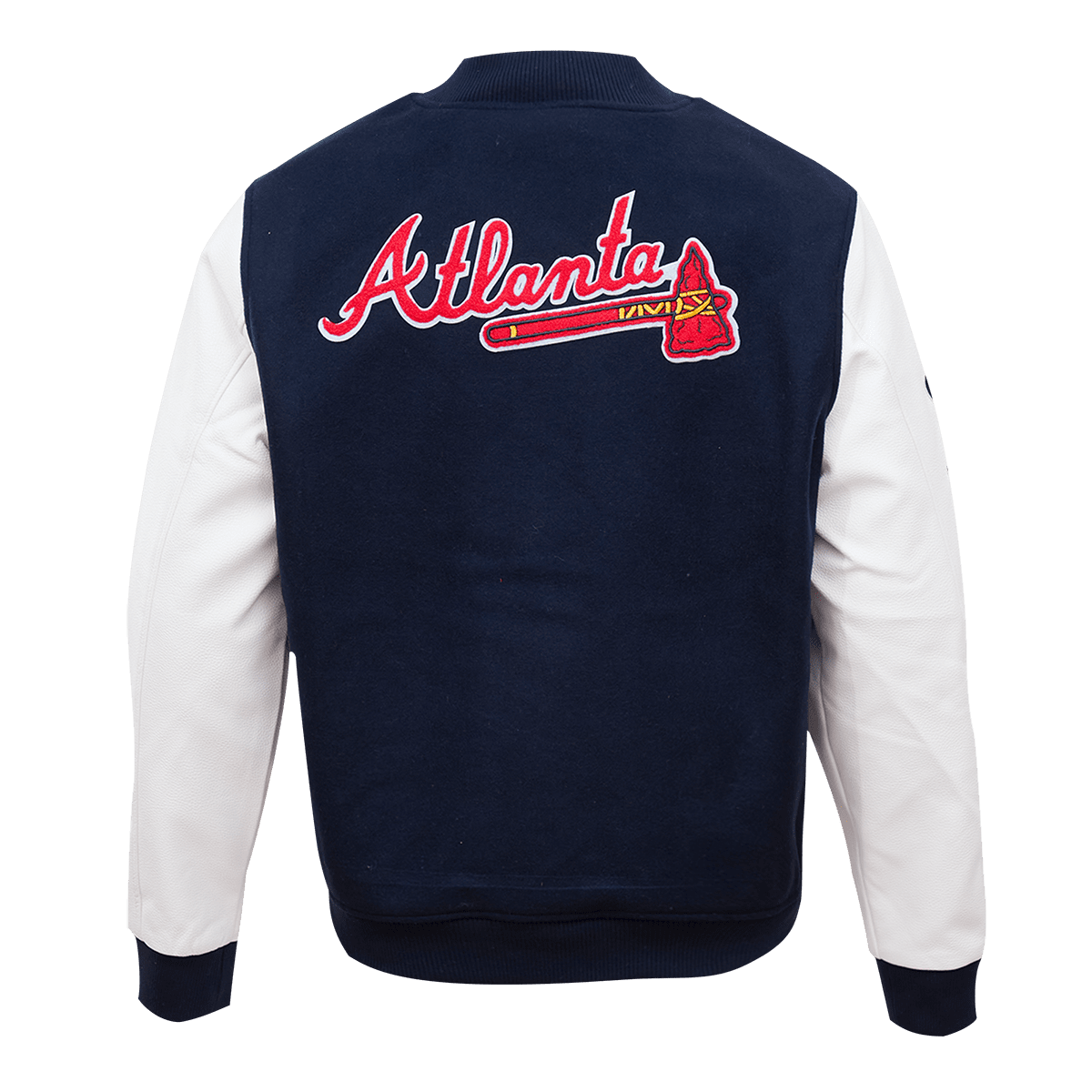 MLB ATLANTA BRAVES CLASSIC BLOUSON COLLÉGIAL EN LAINE POUR HOMME (MARINE MINUIT)