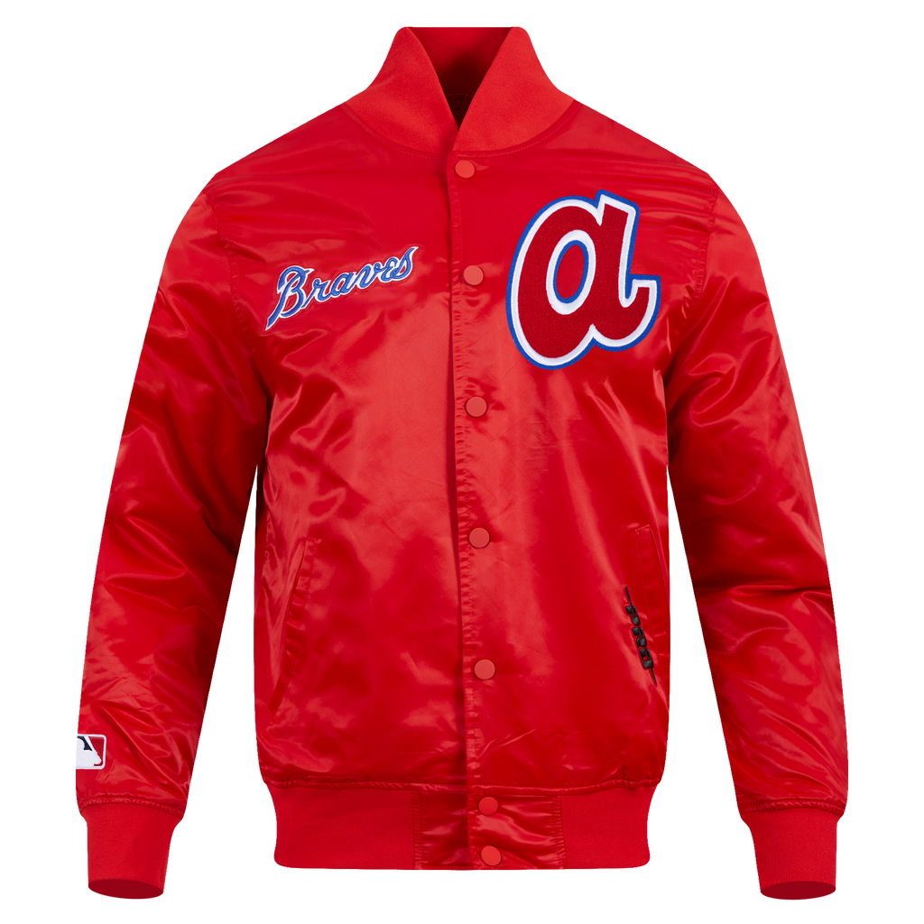 MLB ATLANTA BRAVES SOUVENIR MEN'S SATIN JACKET (RED)