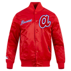 MLB ATLANTA BRAVES SOUVENIR MEN'S SATIN JACKET (RED)