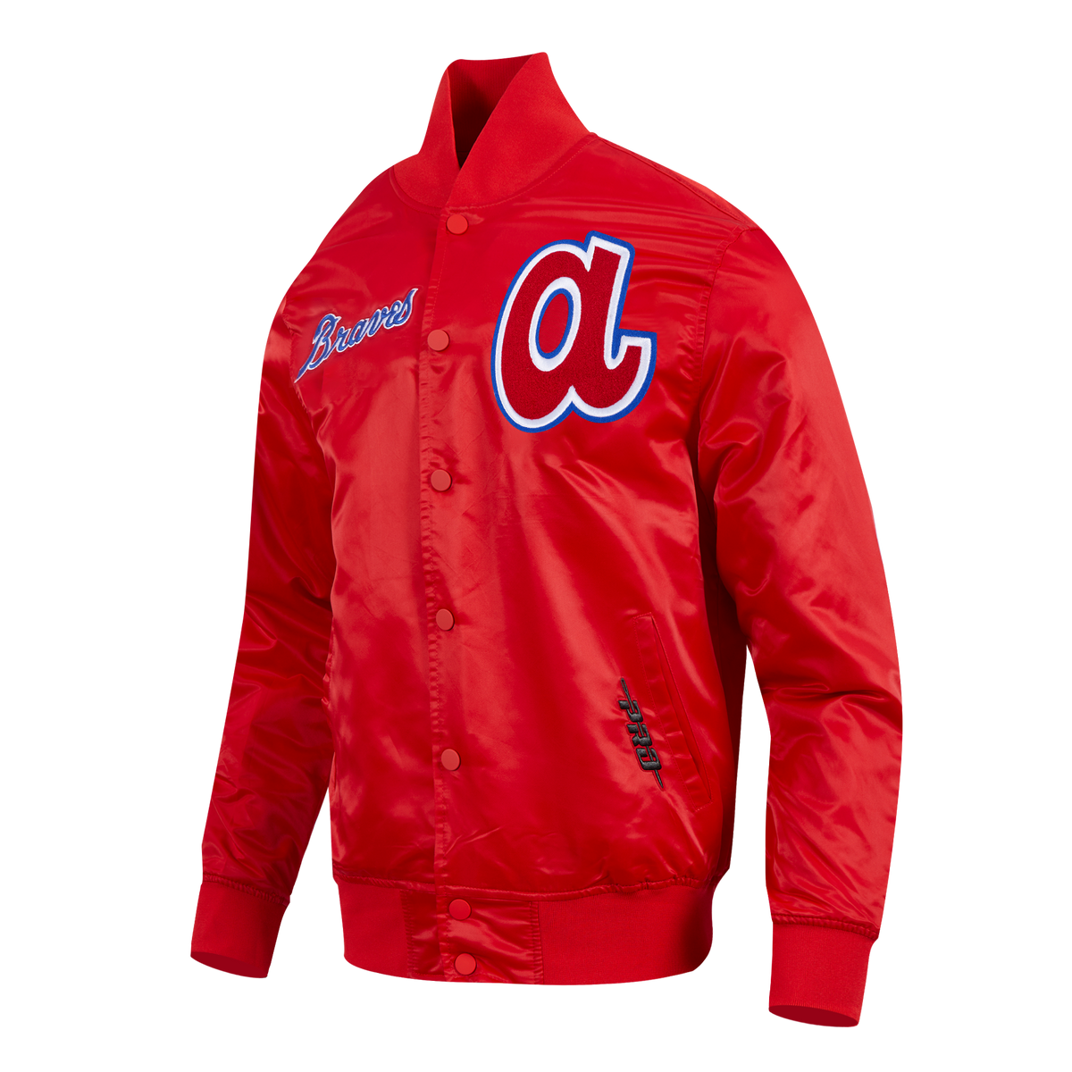 MLB ATLANTA BRAVES SOUVENIR BLOUSON EN SATIN POUR HOMME (ROUGE)