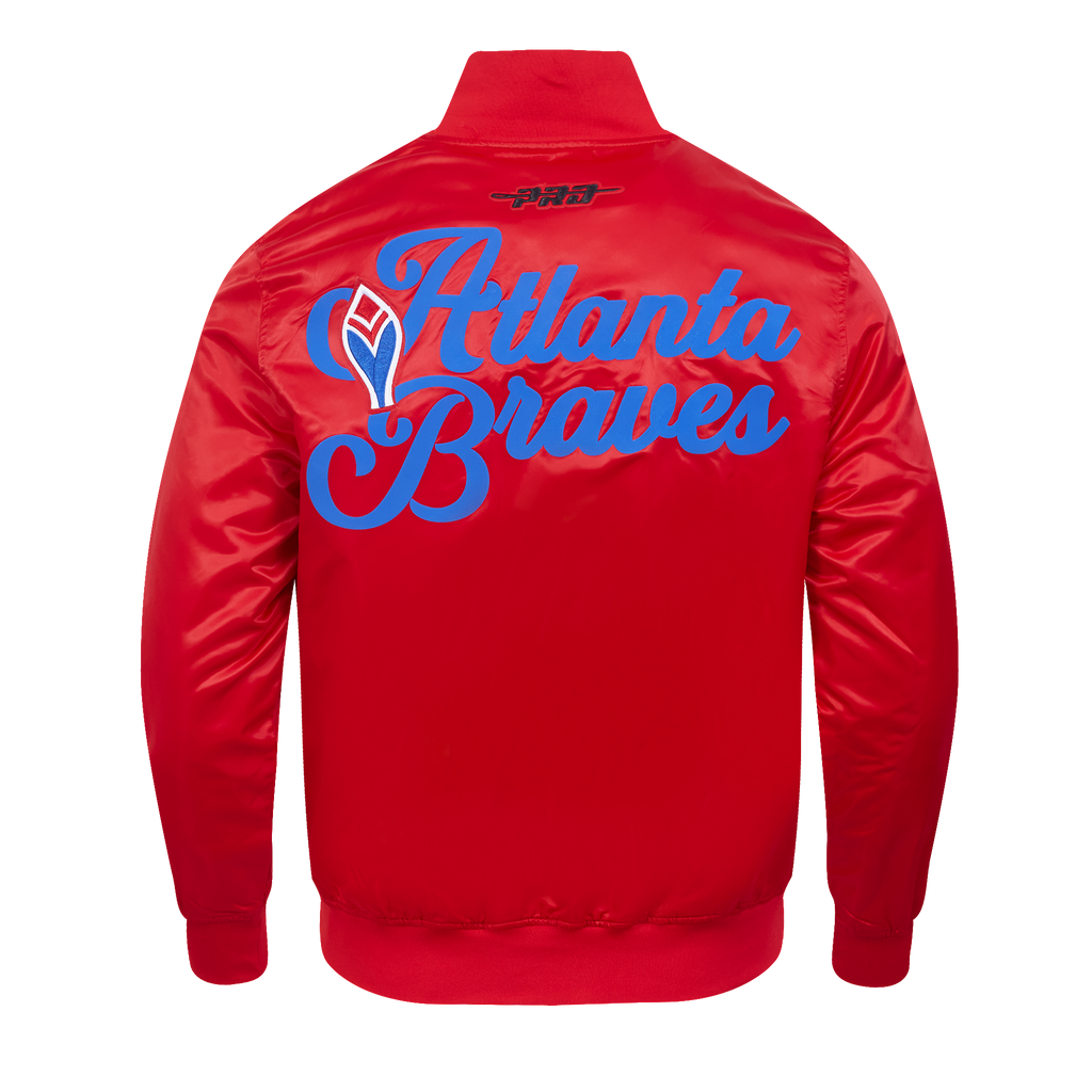 MLB ATLANTA BRAVES SOUVENIR MEN'S SATIN JACKET (RED)