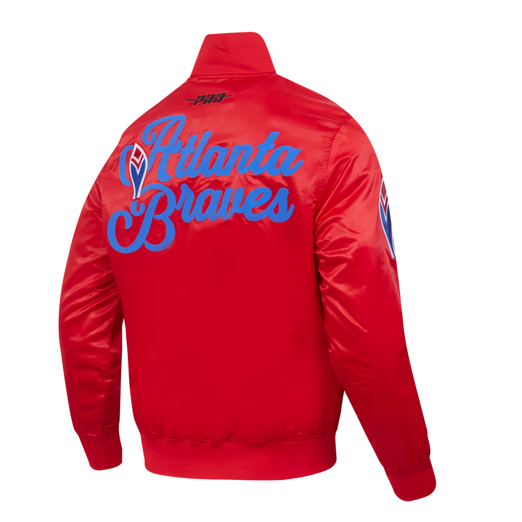 MLB ATLANTA BRAVES SOUVENIR MEN'S SATIN JACKET (RED)